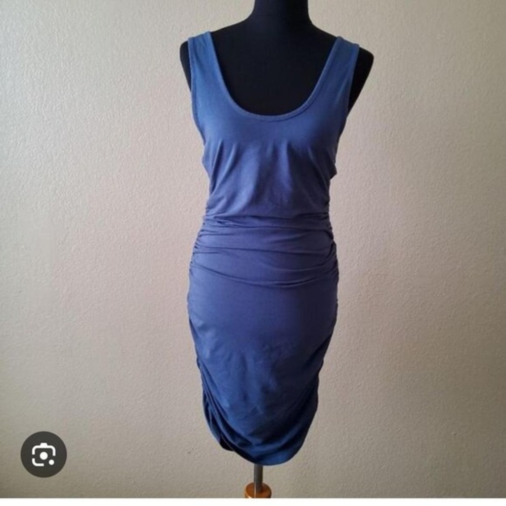 Bobi Los Angeles‎ Blue Ruched Bodycon Tank Dress Women's Size Small